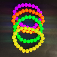 Collier et bracelet fluorescents en plastique pour fête dansante, rassemblement, décoration d'anniversaire, photo phosphorescente