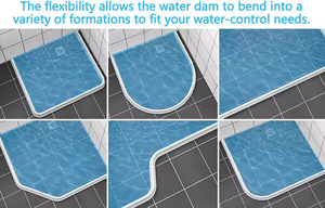 Silicone doccia barriera acqua soglia diga acqua sistema di ritenzione piano Stopper striscia di acqua per bagno e cucina - Product Image 4