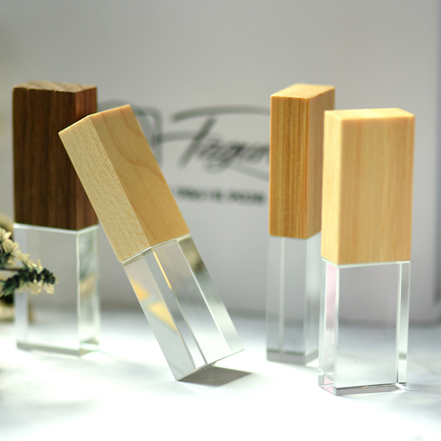 Custom Wooden 64GB USB 2.0 Flash Drive with LED Light New Gift for Wedding