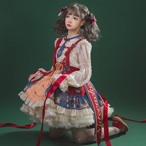 2024 Baige Año <span class=keywords><strong>Nuevo</strong></span> europeo de lujo cumpleaños vestido en capas Cascanueces disfraces de Navidad niñas vestidos de Lolita - Product Image 3