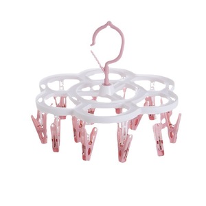 Plastic Sock Drying <b>Rack</b> 16-Clamp Plum Blossom Shape Foldable Hook Type Space Saving Durable Hanging <b>Clothes</b> <b>Rack</b> - Product Image 5