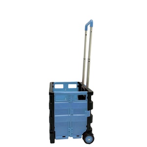 Dễ thương di động màu hồng cán vườn xe đẩy có thể gập lại giỏ hàng công cụ di động gấp kéo Rau nhựa ráp giỏ hàng với bánh xe - Product Image 4