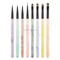 Pinceau de luxe pour nail art avec poils de Kolinsky et manche ovale, pour traçage et gravure, ensemble complet d'outils pour vernis gel UV