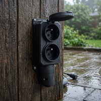 Prise d'extension industrielle anti-poussière/anti-froid SCHUKO IP54 16A à 2 voies, étanche, conforme aux normes européennes, pour extérieur, CE/ROHS