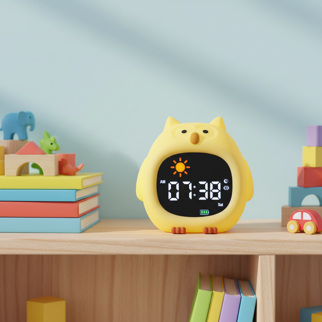 Modern Smart Digital Alarm Clock for Kids with Touch Night Light Snooze Function Sound Machine-Waterproof & Eco-Friendly