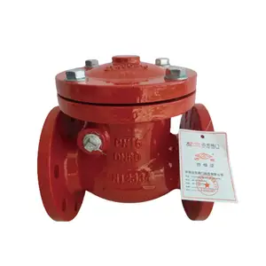도매 체크 밸브 플랜지 스윙 체크 밸브 빨간색 소방 파이프 체크 밸브 PN16 압력