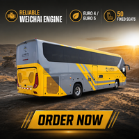Bus de transport interurbain de luxe à bas prix, 50 places, transmission manuelle, conduite à gauche, achat direct de l'usine chinoise