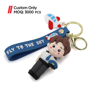 Porte-clés personnalisés en silicone et caoutchouc, figurines miniatures en PVC avec mousquetons, MOQ 3000 pièces, pour boutiques <span class=keywords><strong>de</strong></span> souvenirs - Product Image 1