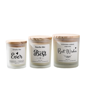 Bougie parfumée en cire de soja de luxe LANJO, dans un bocal en verre avec couvercle en bois, pour la décoration de la maison, Halloween, Noël, la Saint-Valentin, Diwali - Product Image 5