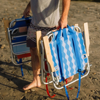 Chaise de plage pliante réglable de luxe avec cadre en aluminium et accoudoirs en bois, idéale pour le camping et les pique-niques en extérieur, impression personnalisée
