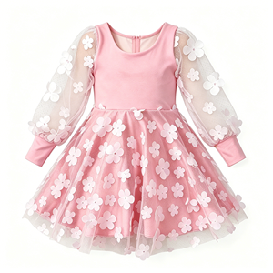 <span class=keywords><strong>Vestido</strong></span> <span class=keywords><strong>de</strong></span> Tul Rosa con Flores 3D para Niñas Pequeñas, <span class=keywords><strong>Vestido</strong></span> <span class=keywords><strong>de</strong></span> Fiesta <span class=keywords><strong>de</strong></span> Manga Larga <span class=keywords><strong>de</strong></span> Fibra <span class=keywords><strong>de</strong></span> Bambú, <span class=keywords><strong>Vestido</strong></span> <span class=keywords><strong>de</strong></span> <span class=keywords><strong>Princesa</strong></span> para Cumpleaños, Boda, Dama <span class=keywords><strong>de</strong></span> Honor - Product Image 2