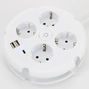 2023 Hot Sale 4 Way Extension Socket And Plug Usb Type-c Outlet Power Strip With Wire And Switch