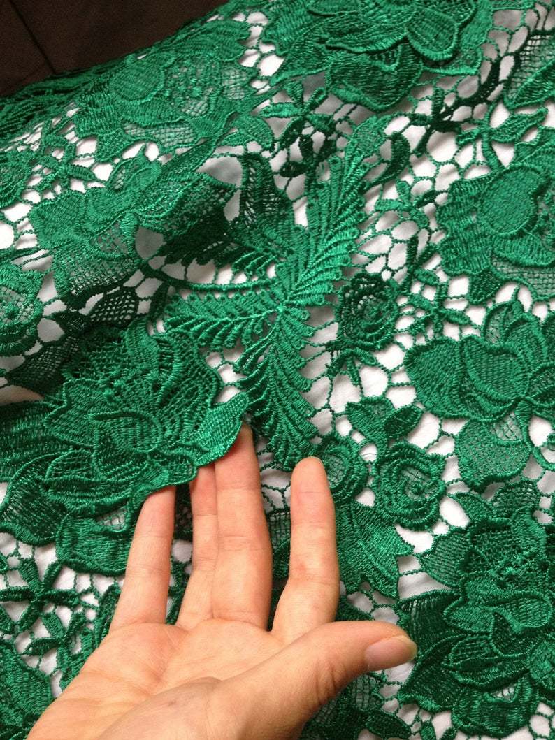 Applique En Dentelle Brodée 3D Avec Paillettes Vert Foncé – 45x27 Cm, Pour Décorer Robes, Mariages, Projets DIY - 8