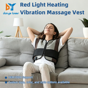 Gilet <span class=keywords><strong>de</strong></span> <span class=keywords><strong>massage</strong></span> chauffant par vibration avec lumière LED rouge pour soulager les douleurs dorsales et cervicales - Product Image 5