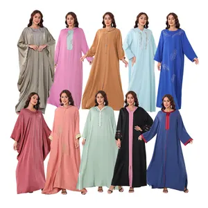 קימונו אלגנטי פתוח עבאיה עם שרוול חריצים דש חדש באיכות גבוהה דובאי נשים מוסלמיות שמלה סיטונאי ביגוד אסלאמי
