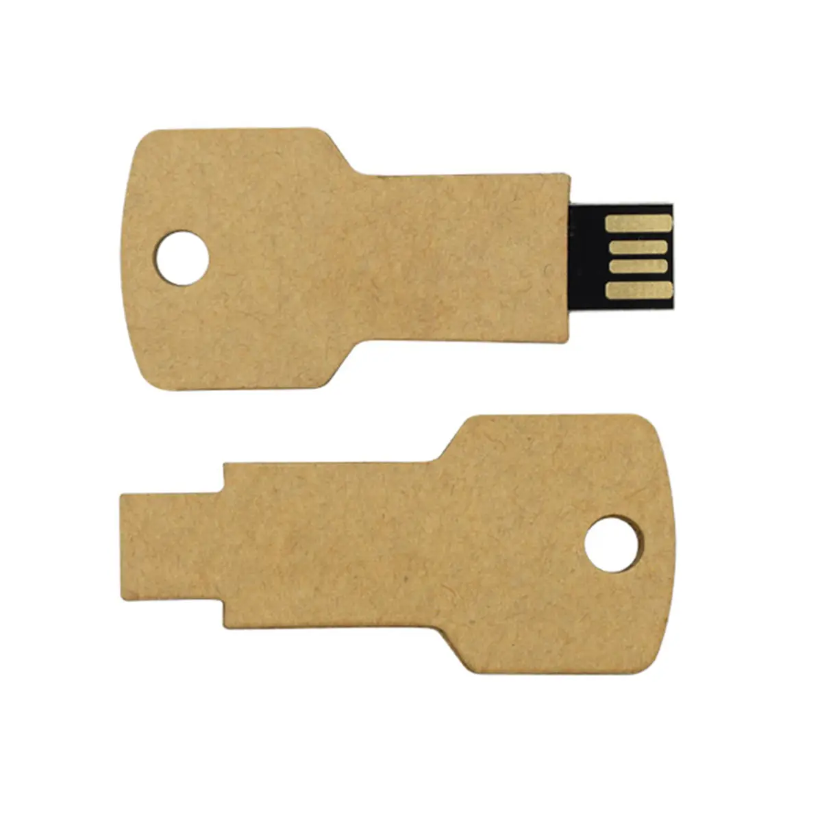 Bán hot thân thiện với môi tái chế giấy Made USB Flash Drive giá rẻ biểu tượng tùy chỉnh Key Shape Pendrive 16GB 32GB 64GB 128GB Memory Stick