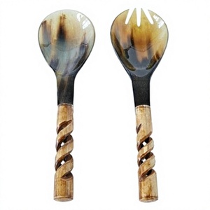 Impex High Quality Buffalo Horn <b>Spoon</b> with Long Handle Mirror Finish | Durable Animal-Inspired Nautical Craftsmanship - Product Image 1