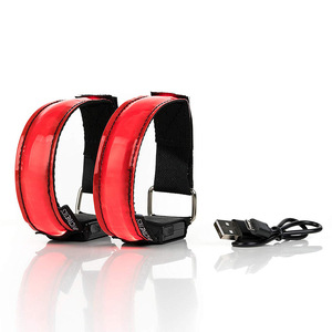 Bracelet lumineux personnalisé rechargeable réfléchissant pour la course à pied en nylon Bracelet lumineux LED pour le bras - Product Image 3
