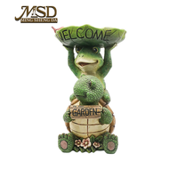 Statue de jardin en résine sculptée, grenouille, tortue, animal, figurine décorative d'accueil pour jardin, modèle YM700946, mangeoire à oiseaux en forme de feuille, vente en gros B2B