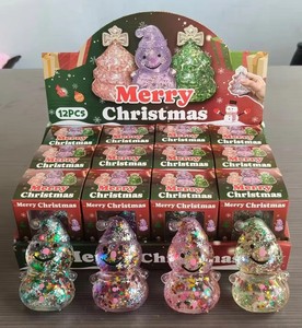 Promoción 2026 Nuevo Juguete Blandito de Muñeco de Nieve para Árbol de Navidad, Juguete Sensorial Antiestrés de TPR Transparente con Purpurina, Caja de Regalo para Aliviar el Estrés - Product Image 1