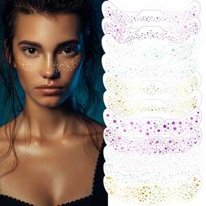 White Paper Temporary Tattoo Body Patches Holographic Multichrome Glitter Freckles Waterproof - Product Image 4