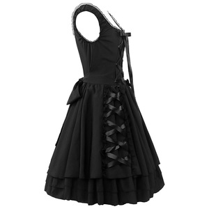 Robe de femme américaine européenne pour Halloween, style rétro gothique, en dentelle, avec lacets, robe de demoiselle d'honneur - Product Image 4