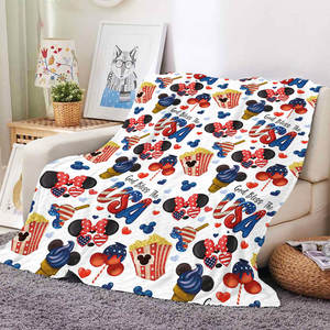 Manta de Felpa con Estampado Personalizado de Alta Calidad del 4 de Julio, Bandera Americana de Dibujos Animados, Regalos para el Día de la Independencia - Product Image 4