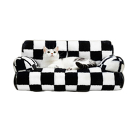 Canapé pour chat et lit pour chien, lit pour animaux de compagnie de taille moyenne à grande avec housse amovible