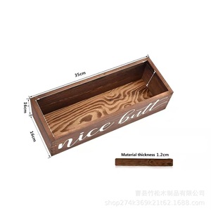 Boîte de rangement en bois rectangulaire 16 cm, organisateur mural pour salle de bain, boîtes de rangement décoratives - Product Image 5