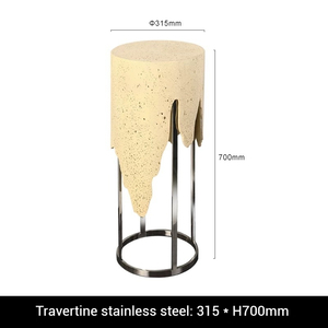 Round <strong>Stone</strong> <strong>Column</strong> <strong>Marble</strong> Home Decoration Living Room Bedroom Floor Display Stand <strong>Natural</strong> Travertine Sculpture Ornaments - Product Image 6