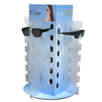 Présentoir Moderne Personnalisable de Luxe en Carton Ondulé Rotatif pour Lunettes – Conception Gratuite