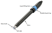 Électrode de pH rechargeable en verre triple-composée ; Sonde de pH combinée pour usage en laboratoire ; Capteur d'électrode de pH en verre