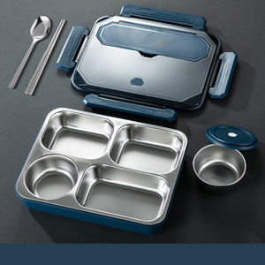 Wholesale 304 Stainless Steel Insulated <b>Lunch</b> <b>Box</b> <b>Compartments</b> Customized Large Capacity Bento for Students Adults Heatable - Product Image 4