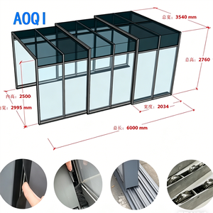 Véranda mobile en alliage d'aluminium, pliable et rétractable, en verre, espace de vie extérieur mobile pour <span class=keywords><strong>villa</strong></span>, jardin, résidence - Product Image 4