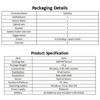 Kit de composants pour souris sans fil 3D 3DSWAY MH002, modèle créatif pour kit de souris Bambulab, cadeau créatif DIY, pièces d'imprimante 3D