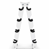Support de Rangement Robuste à 4 Niveaux pour Haltères avec Supports Rembourrés en Caoutchouc Protecteur pour Équipement de Musculation à Domicile