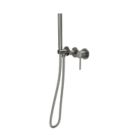 Filigrane Valve en céramique à double poignée Pistolet gris en acier inoxydable 304 Design moderne Ensemble de robinet de douche de salle de bain à montage mural