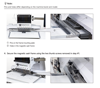 Cadre magnétique pour broderie PRMS360 de 200x360 mm (7,87x14 pouces) pour machine à broder Brother One PR1X à aiguille simple