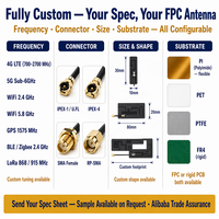 Antena Interna PCB FPC Flexible Personalizada, Antena para Módulo IoT 4G LTE 5G WiFi 2.4G 5.8G GPS BLE ZigBee LoRa, Fabricante de Antenas