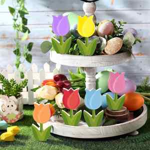 ถาดไม้แกะสลักลายดอกทิวลิปสำหรับตกแต่งวันแม่ สไตล์บ้านไร่ ขายส่ง - Product Image 3