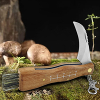 Couteau à champignons en acier 3Cr13 avec manche en bois, pour camping, tactique, EDC, chasse, poche, survie, support OEM ODM