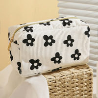 Sac de rangement cosmétique de voyage portable grande capacité à motif floral personnalisé, trousse de maquillage, pochette de toilette à fermeture éclair en gros