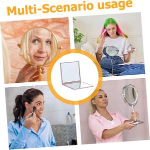 Miroirs de poche pliables compacts en gros personnalisés en usine, miroir rétro pour se maquiller, cadeau personnalisé - Product Image 5