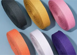 Manufacturers Solid Color Canvas Webbing Tape Woven Polyester-cotton Webbing Strap For Garment Backpack Strap Bundling Belt