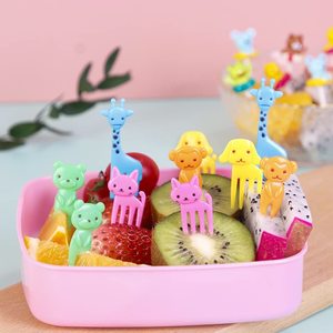 Animal shape cute fast food and cafe ship fruit pick plastic party forks