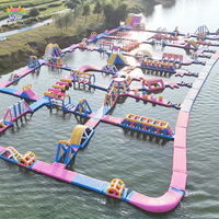 Île de jeux aquatiques gonflable personnalisable pour parcs aquatiques et aquaparks, équipement de jeu aquatique commercial