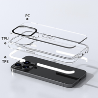 Étui de téléphone transparent anti-traces de doigts avec chargement magnétique sans fil en TPU+PC, objectif détachable pour 17/16/15/14/13, étui personnalisé