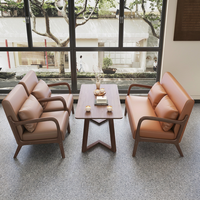 Ensemble table et chaises de café rétro, mobilier de restaurant en cuir, usage commercial, banquette 6 places pour salon de thé, bar, lounge, salle d'attente