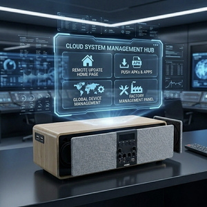 Amplificateur tout-en-un Android Muzee-M10 avec 3 haut-parleurs intégrés, 2 microphones sans fil, son haute fidélité, sortie HD pour TV, fonctionnement fluide - Product Image 1
