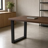 Pieds de table en fer forgé noir moderne, style industriel, forme carrée, pour bureau, banc, table à manger ou table basse, en vente